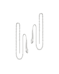 
Snake Threader Earrings in silver - a sleek snake chain that glides through the ear