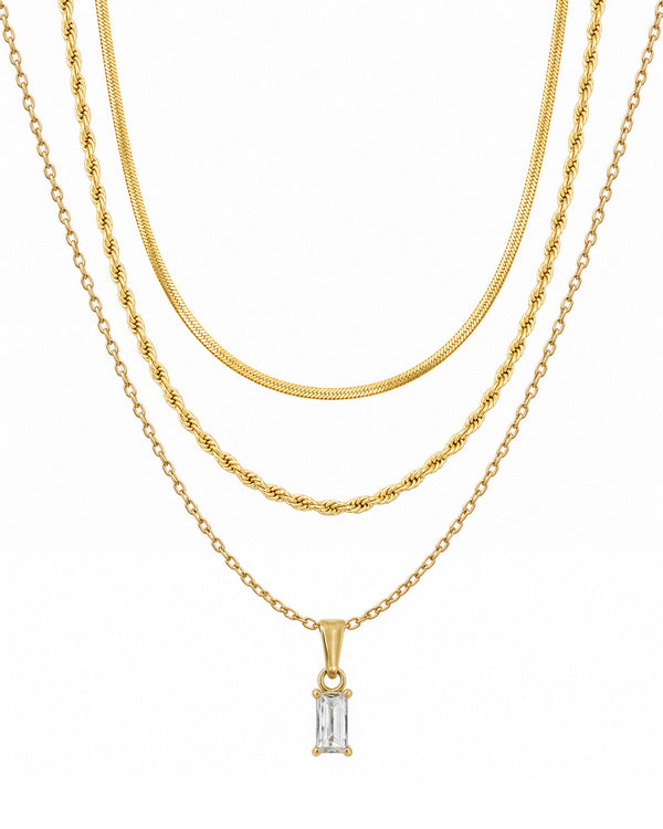 Thin Rope Emerald Set