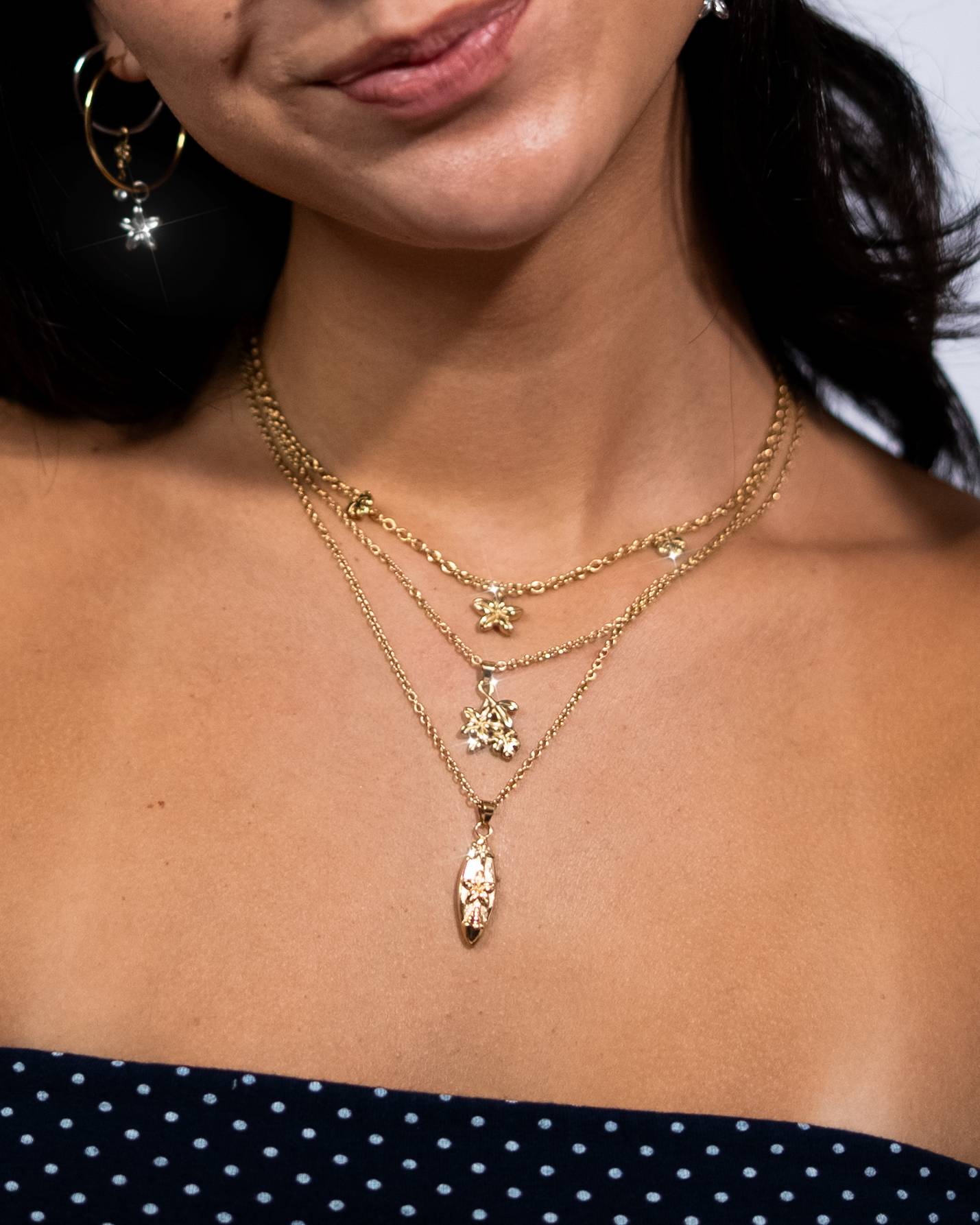 Plumeria Monstera Necklace