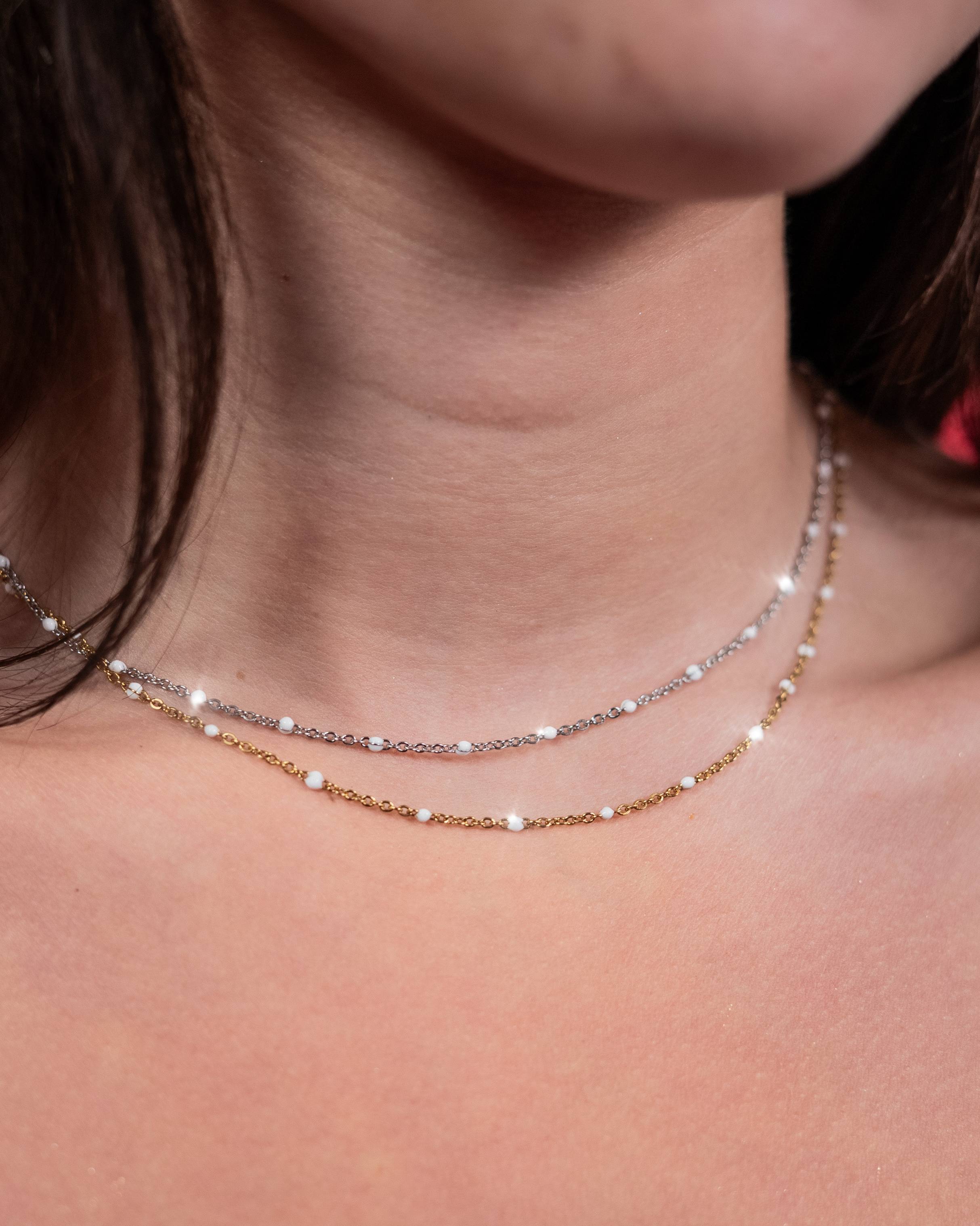 Two Tone Beaded Necklace Set