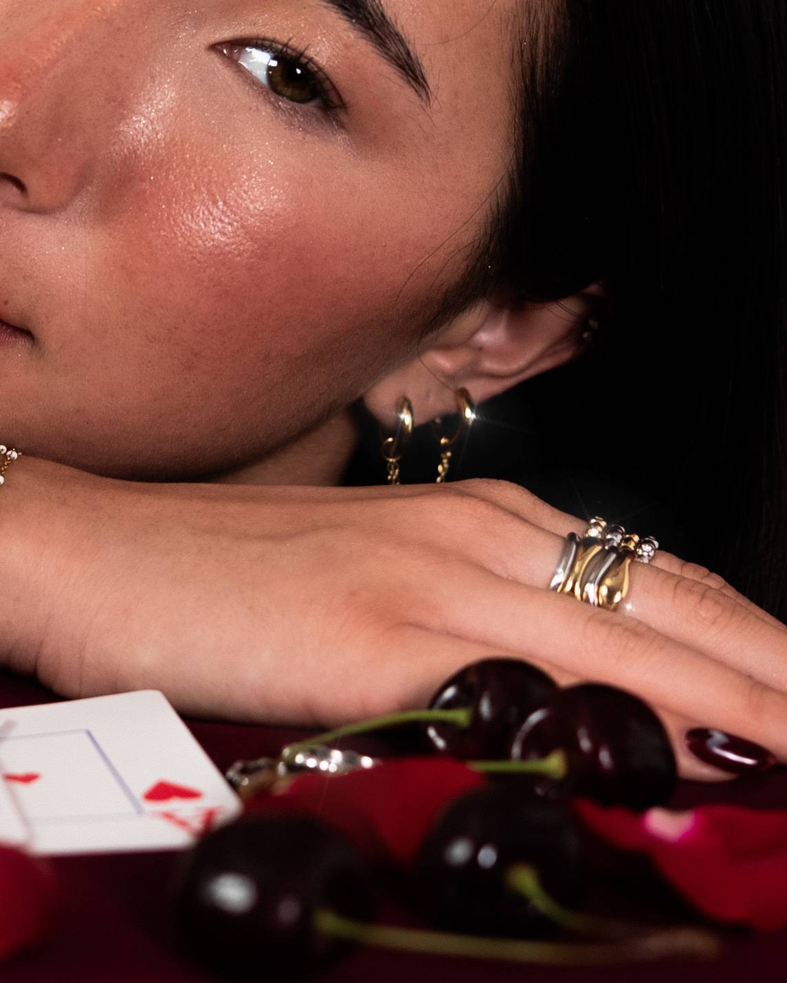 Double Chain Huggie Earring