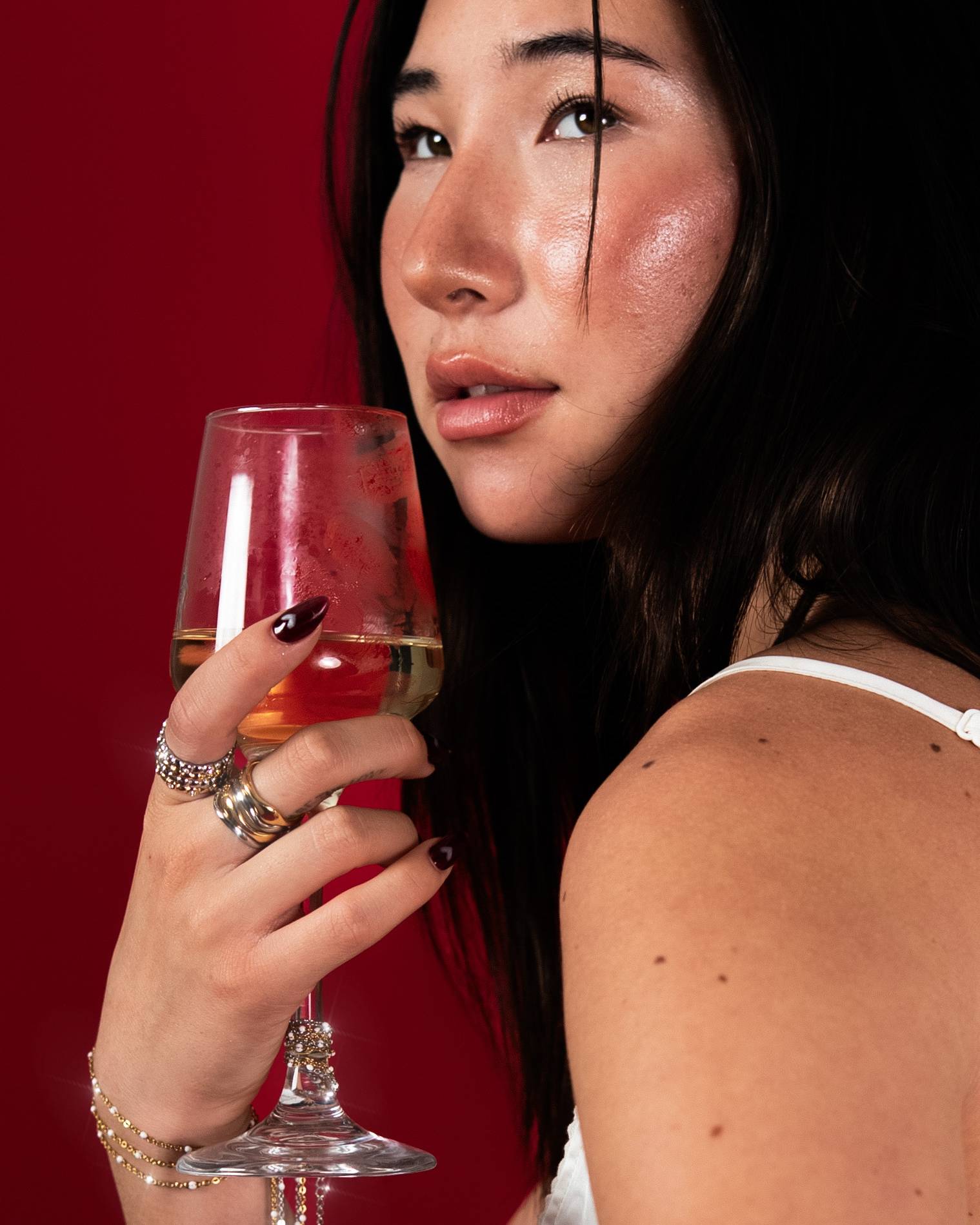 Two Tone Wave Ring Set