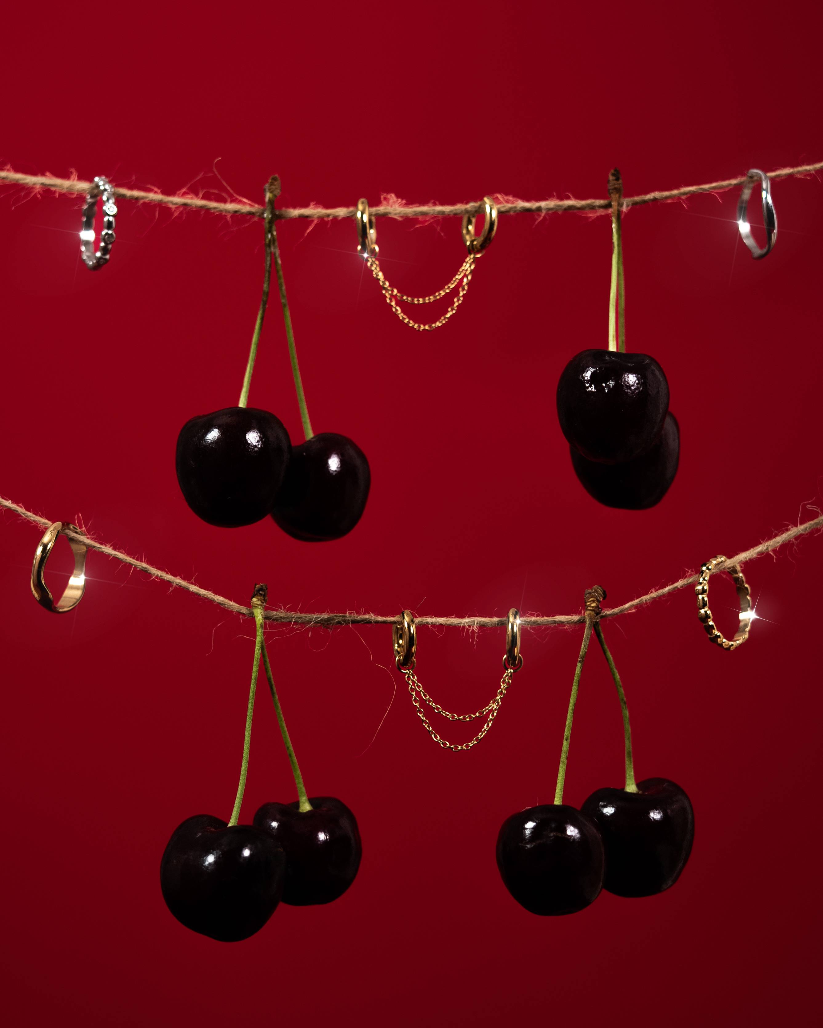 Double Chain Huggie Earring