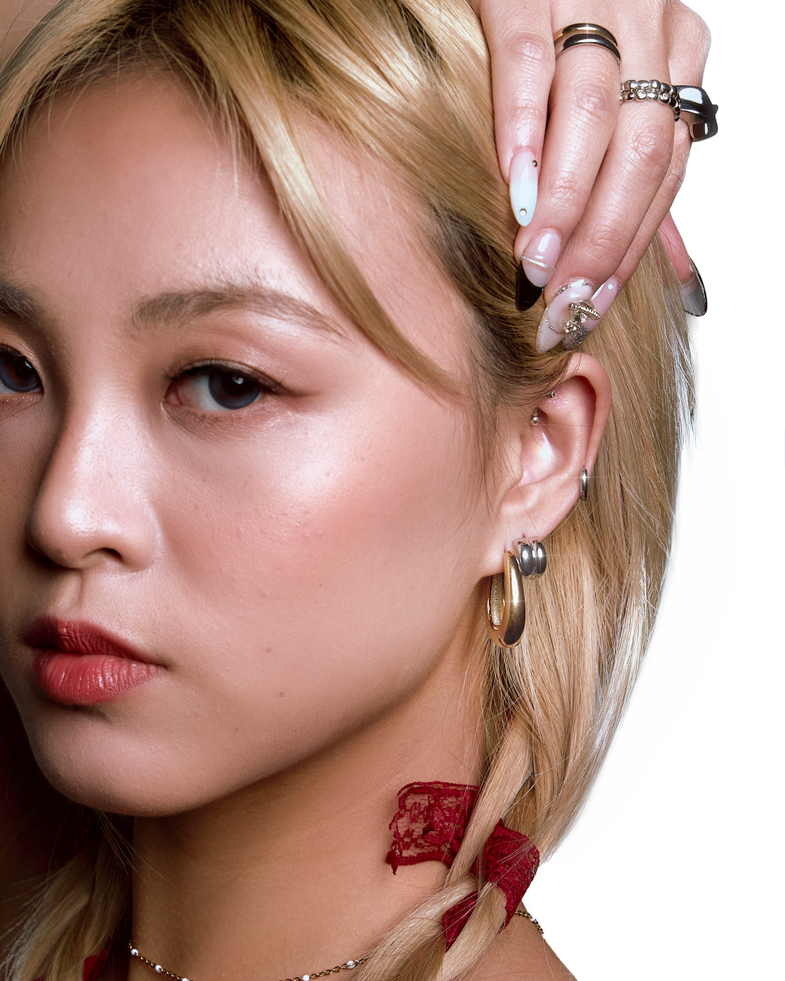 
Double Puff Hoops