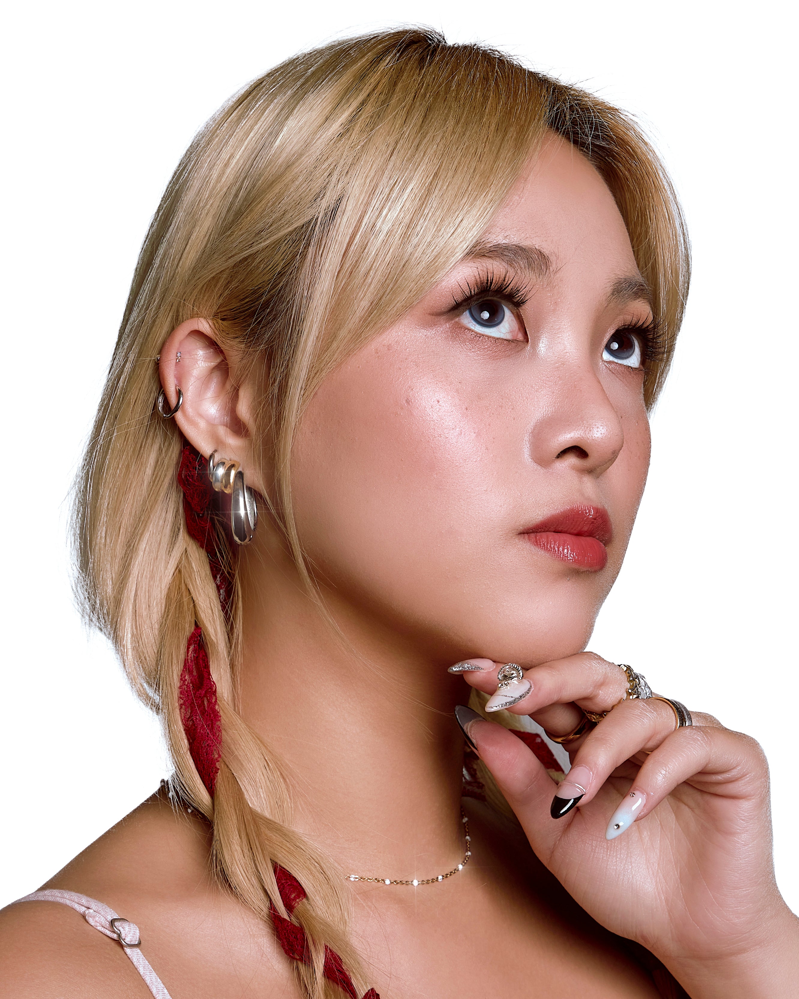 Two Tone Double Puff Hoops