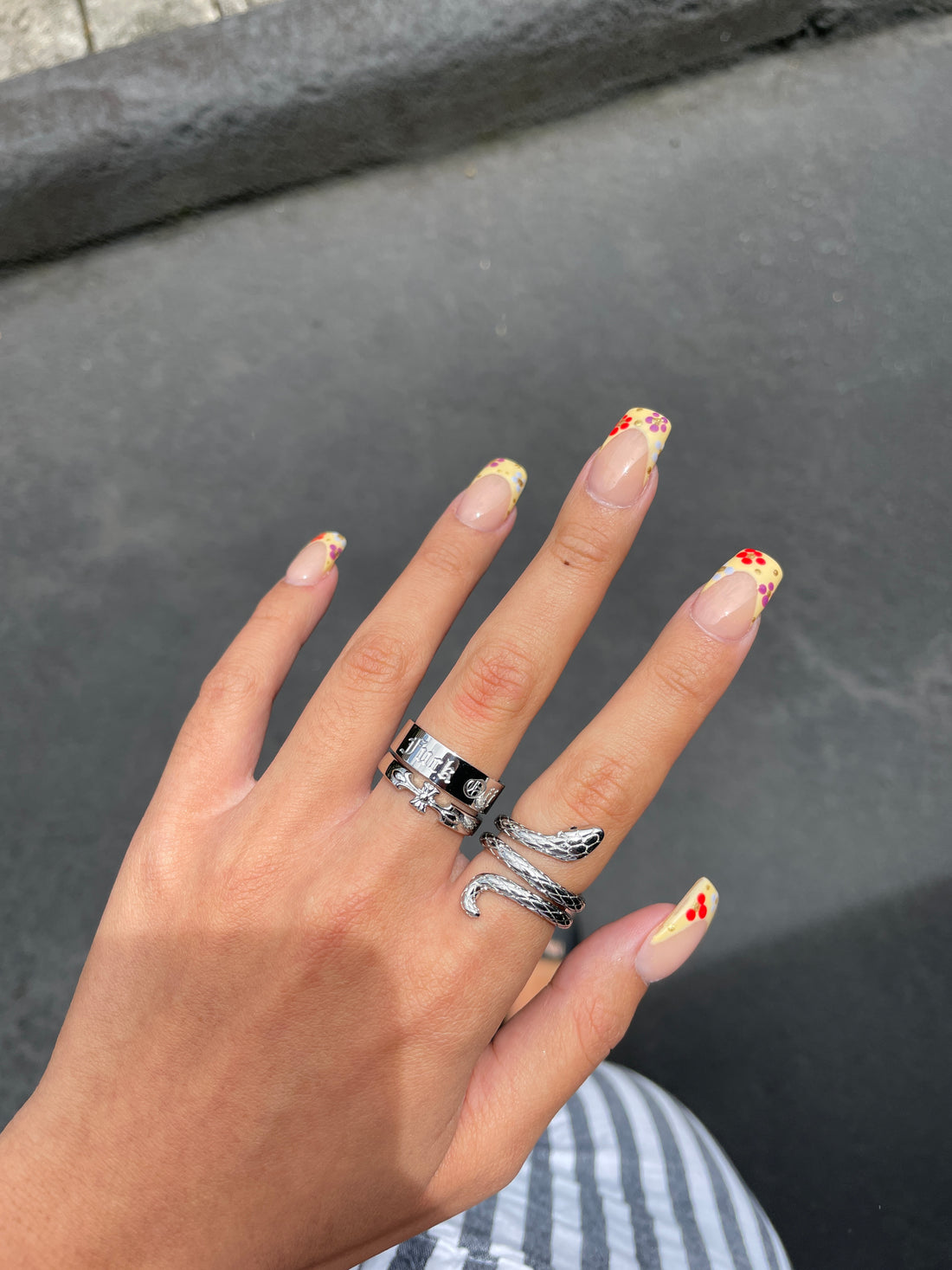 
Chrome Cross Ring Band